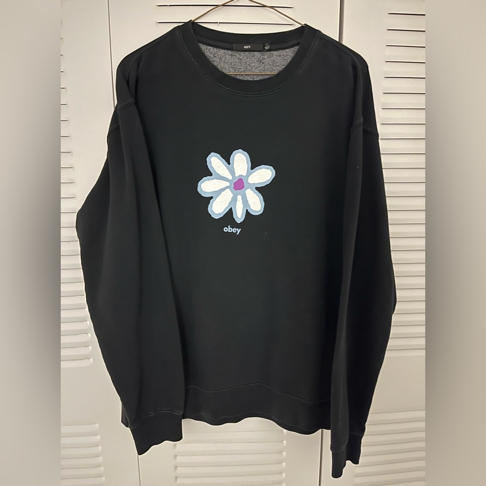 Obey Flower Appliqué Sweatshirt S